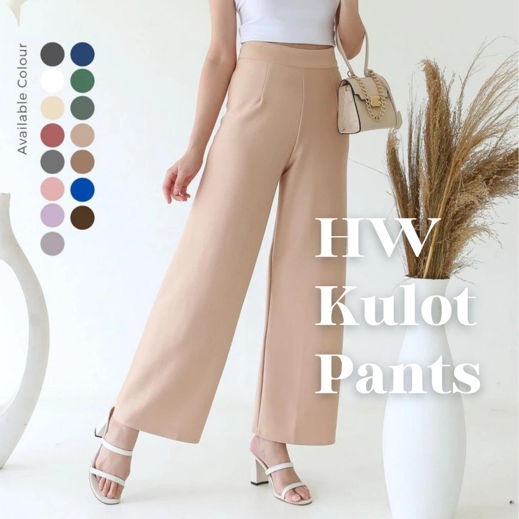 FR54E VELOVE - Celana High Waist Kulot Pants / Celana Kulot Wanita