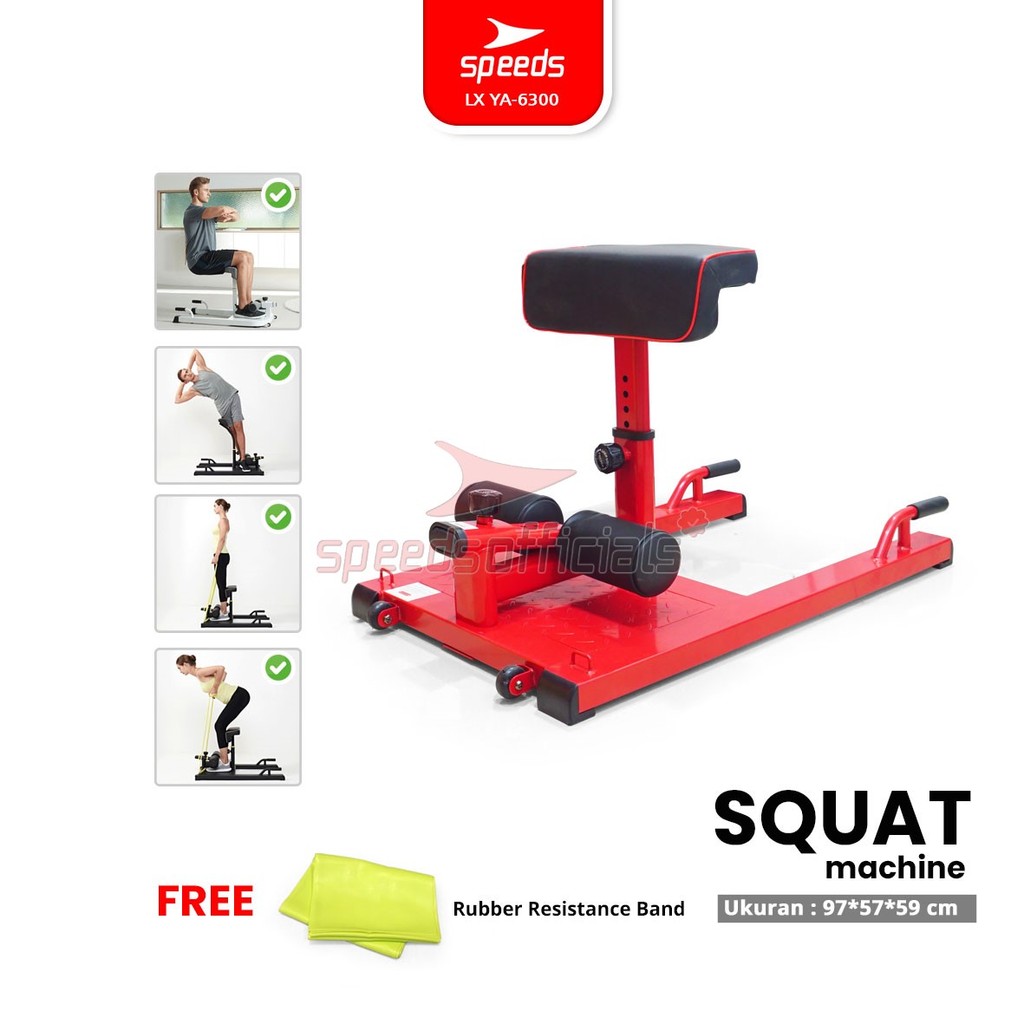 SPEEDS Squat Machine Alat Fitness Squat Machine 3in1 Multifungsi untuk Gym Rumah dan Outdoor