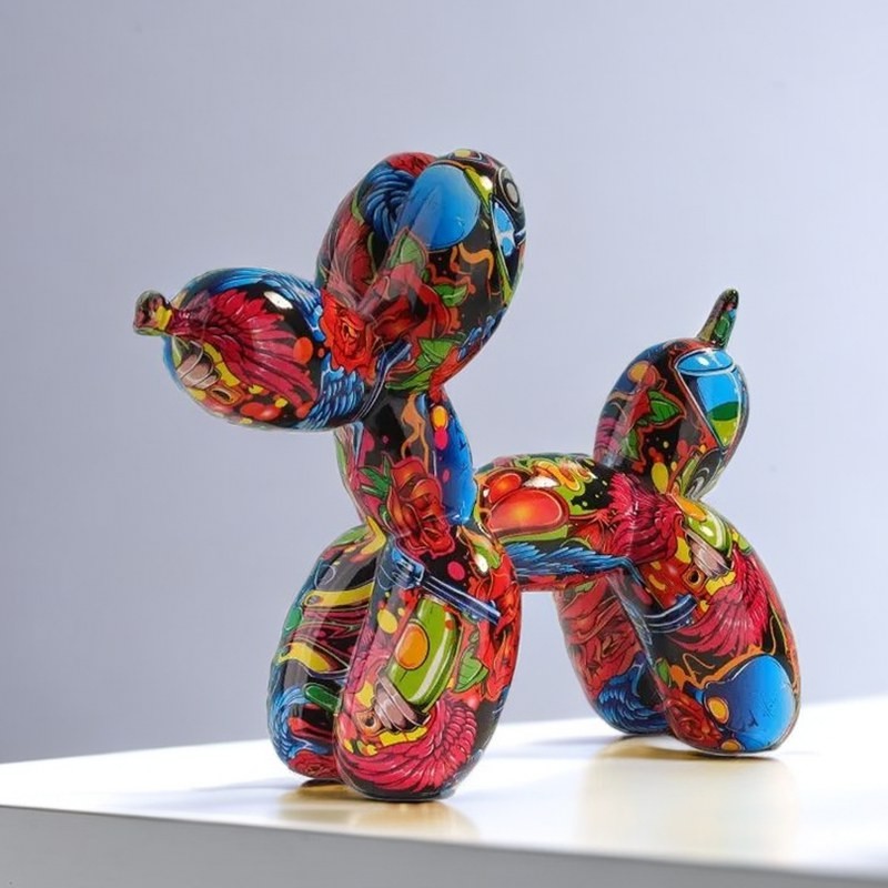 

Vilead Pop Art Graffiti Balloon Dog Sculpture Object Painting Baloon Statue Ideas Animal Figures Decorative Items for Home Decor