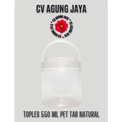 Toples 550 Ml Plastik  Tabung  Natural  Tutup Plastik Handle / Toples / Toples Plastik / Toples Tutu