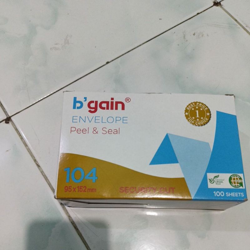 

Amplop bigen perekat tanggung 1box isi 100 lembar
