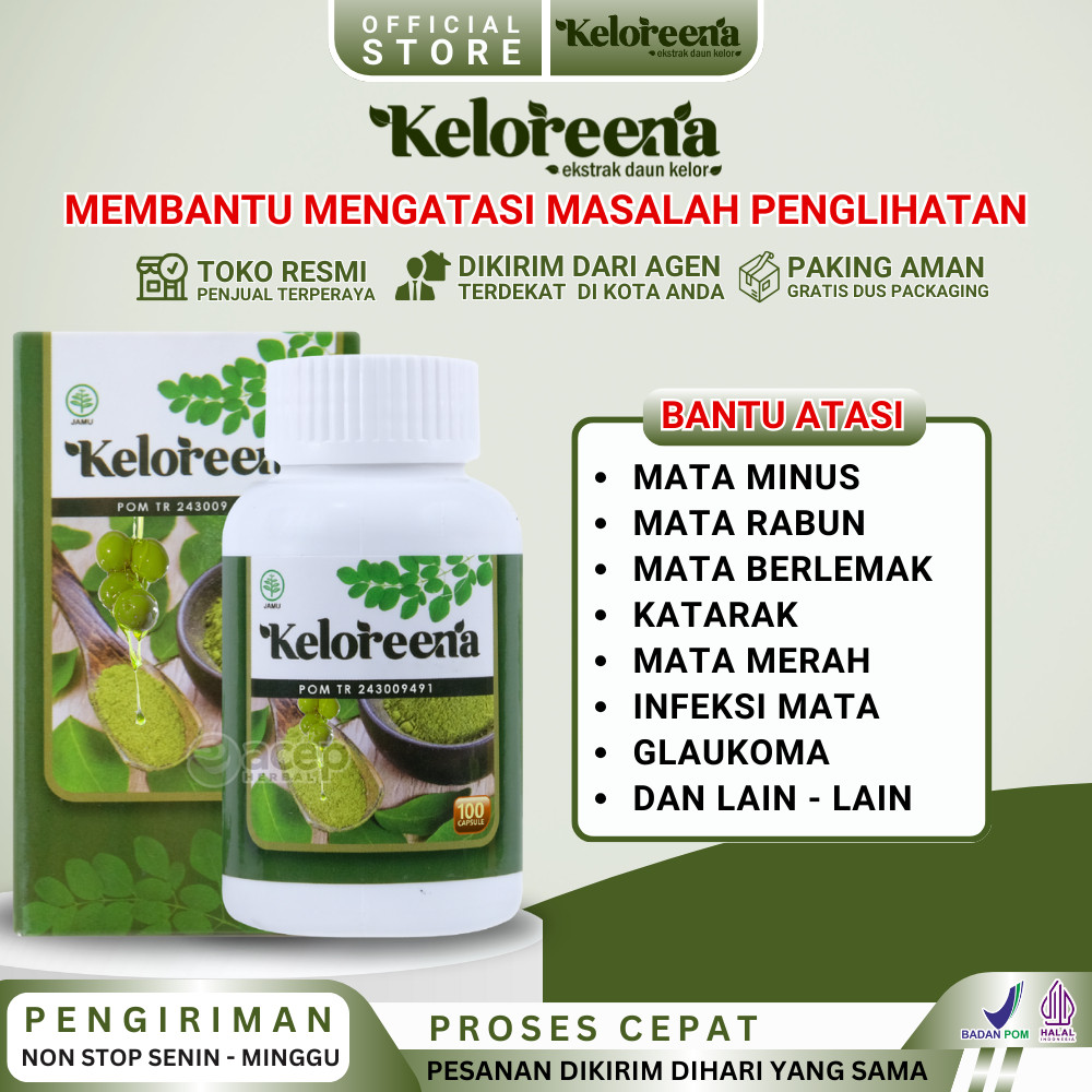 

Obat Mata Minus Rabun Berlemak katarak Merah Glaukoma dan Infeksi Mata Herbal Keloreena Original