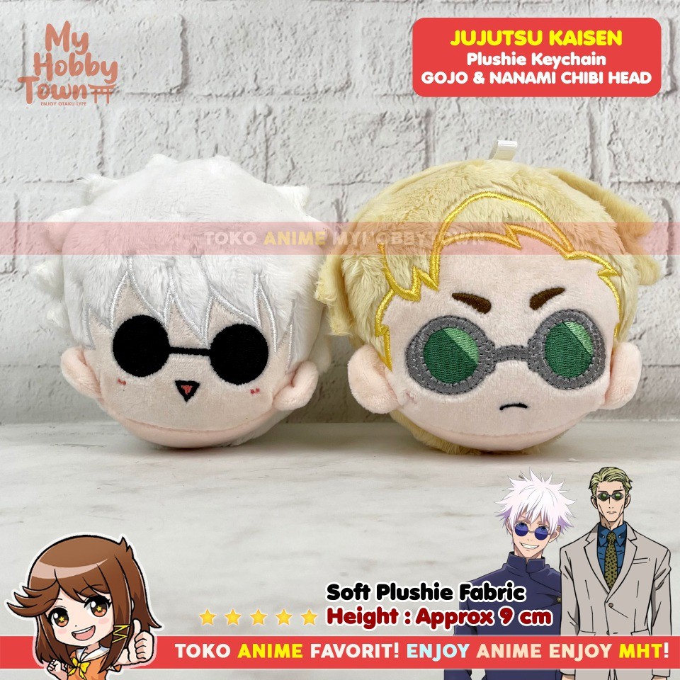 Gantungan Boneka Anime Jujutsu Kaisen Gojo Satoru Nanami Kento Chibi Head Dumpling Plushie Doll