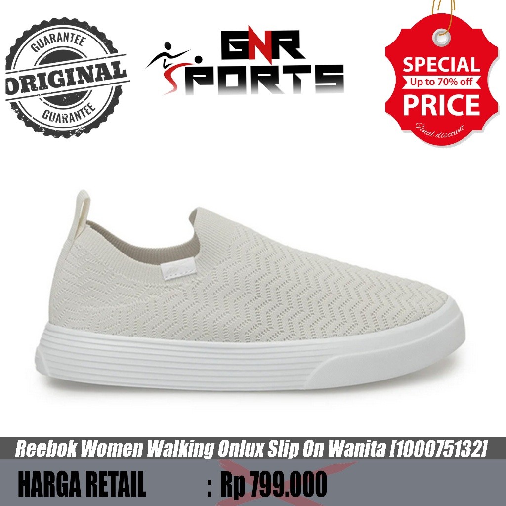 Reebok Women Walking Onlux Slip On Sepatu Wanita [100075132] Original 100%