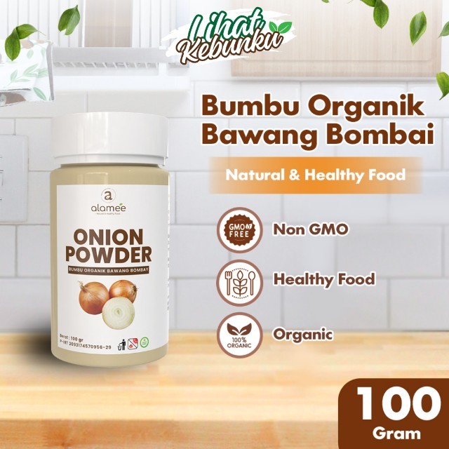 

ALAMEE Bawang Bombay Bubuk Onion Powder Ground Spice Bumbu Bombai Dapur Organik Tanpa Campuran 100gr LIHAT KEBUNKU