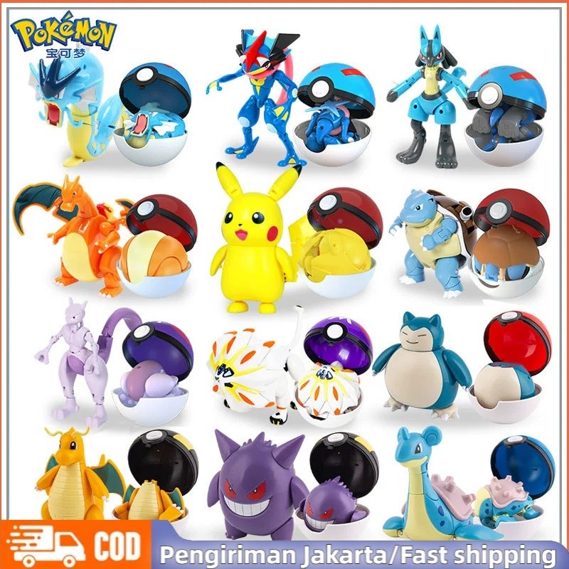 【RHAAST】Mainan boneka bola elf Pokemon / Bola Pokemon / Deformasi boneka Pokemon / Boneka transforma