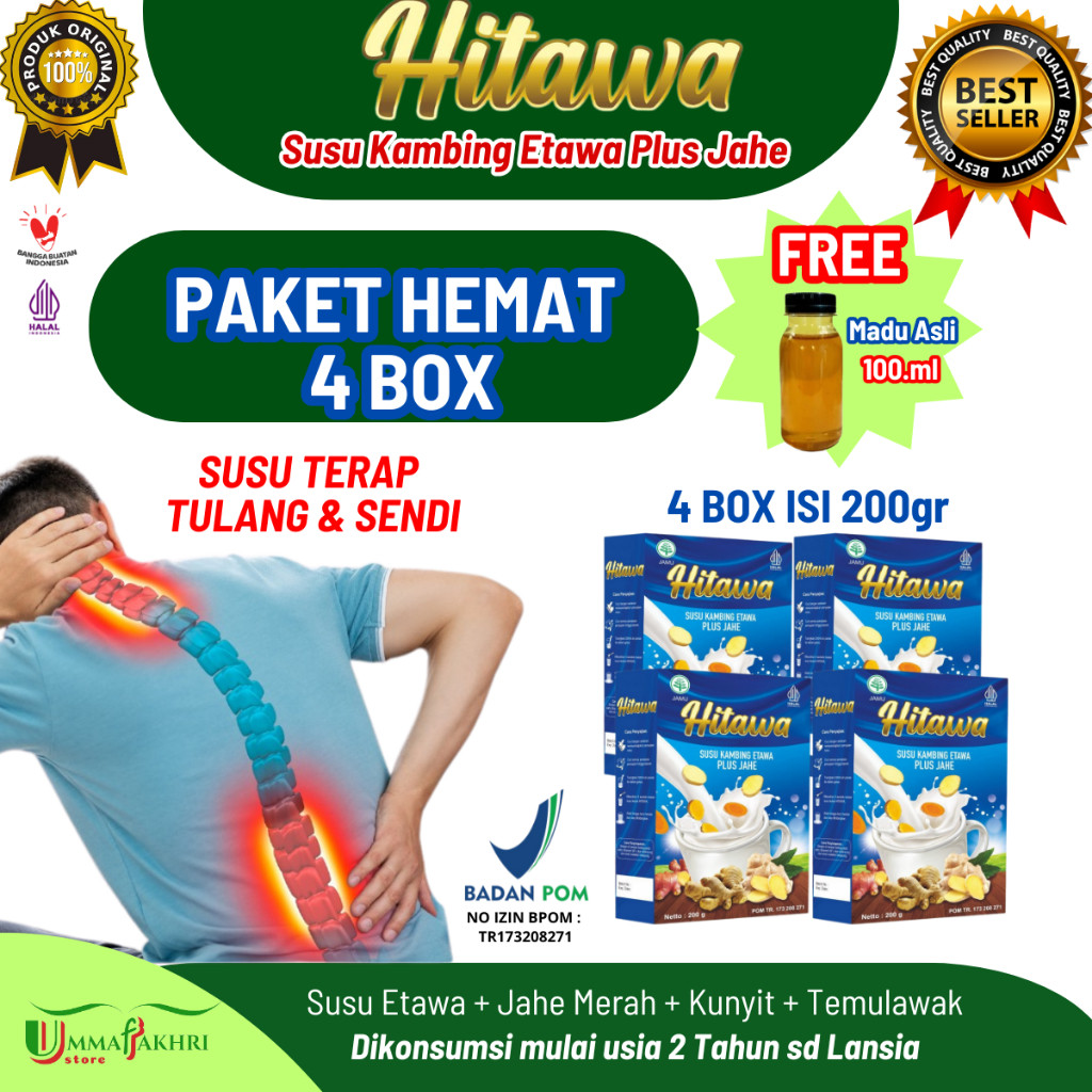 

PAKET BONUS HITAWA Susu Kambing Etawa Plus Herbal Jahe Kunyit Temulawak - 200gr