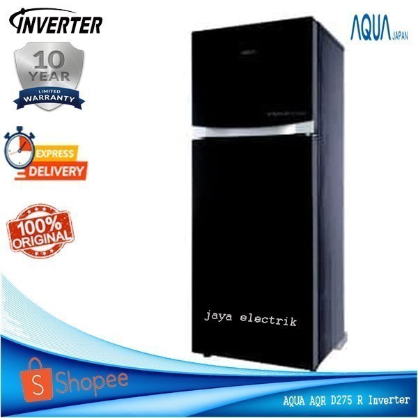 Kulkas 2 Pintu Aqua AQR 275 R Inverter 220 L  GlassDoor Low Watt Garansi 12 TH