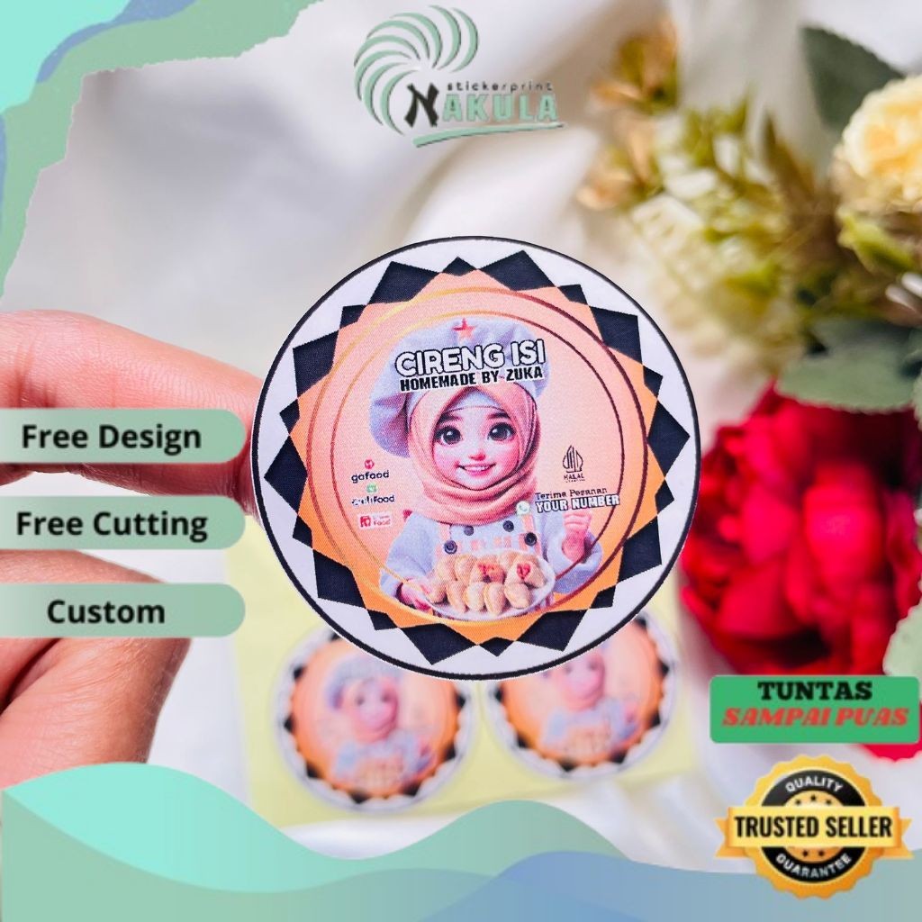 

NKL 9-15 Cetak Sticker Chromo Cireng Label Kemasan Cemilan Makanan Cilok Cibay Free Custom