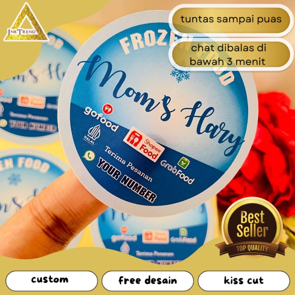 

INKA 2-4 Cetak Label Frozen Food Stiker Chromo Makanan Beku Logo Sticker Free Desain Uk.Kecil
