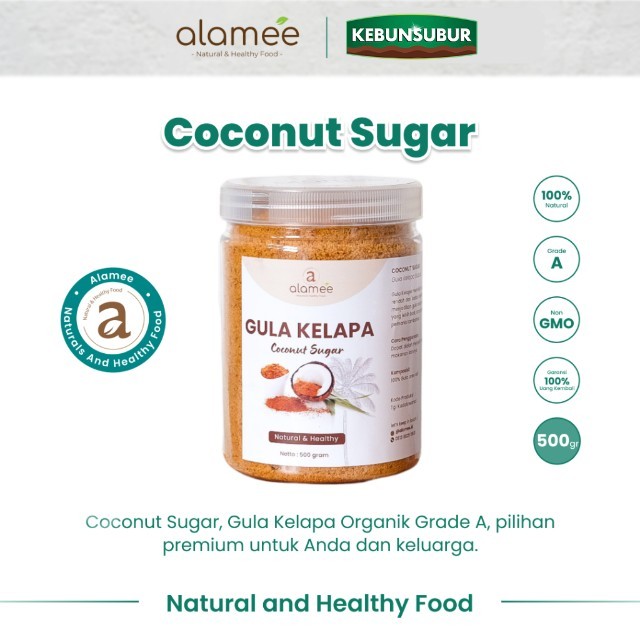 

ALAMEE Gula Kelapa Coconut Sugar Premium Organik Asli Bubuk Powder Natural Organic 500gr Kebunsubur