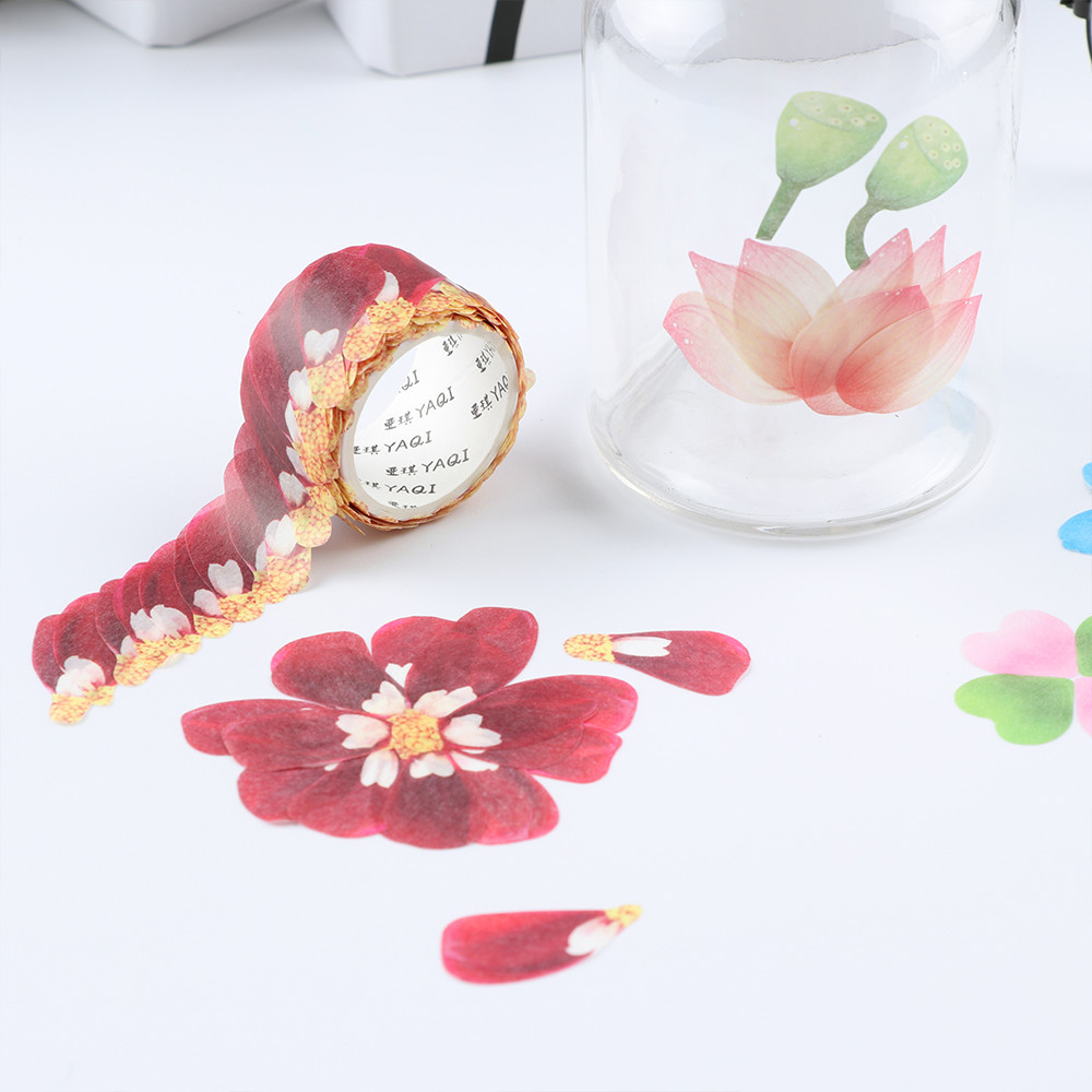 

1 Roll Flower Petals Tape Cute Flower Petals Paper Tape Masking Tape Hand Account Scrapbooking Decor Sticker Stationery Sticker