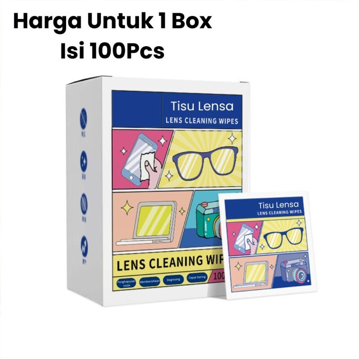Anti Fog Embun Kabut Kaca Mata Lensa Mobil Visor Helm Tisu Isi 100pcs - TISU PEMBERSIH