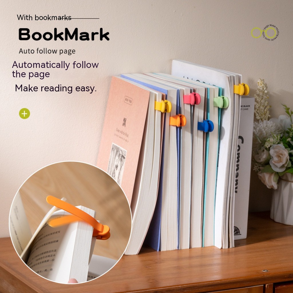 

1/3Pcs, Silicone Bookmark Automatically Follows Page Flipping Student Bookmarks Office Stationery, Suitable For Home School