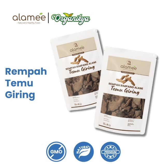 

ALAMEE Temu Giring Kering Organik Iris Kuning Gajah Rempah Rimpang Alami Bumbu Seasoning Masak 100gr organikya