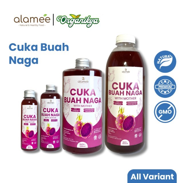 

ALAMEE Cuka Buah Naga Organik Original Dragon Fruit Cider Vinegar With Mother Fermentasi Probiotik organikya