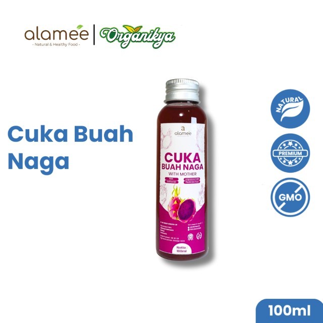 

ALAMEE Cuka Buah Naga Organik Dragon Fruit Cider Vinegar With Mother Fermentasi Probiotik 100ml organikya