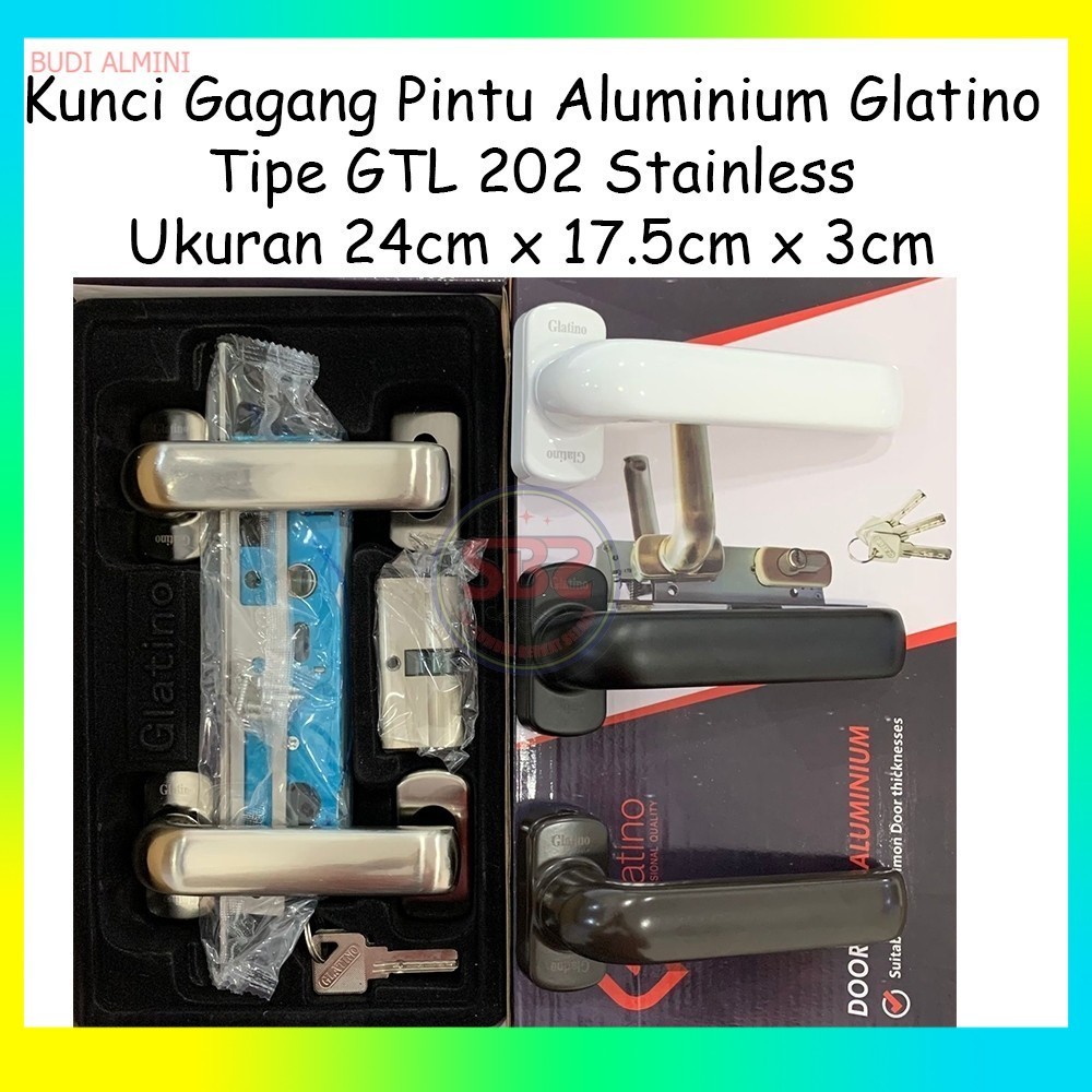 GLATINO Kunci 202 - Kunci Gagang Pintu Aluminium Glatino Tipe GTL 202 - KUNCI LEVER HANDLE 202 GLATI