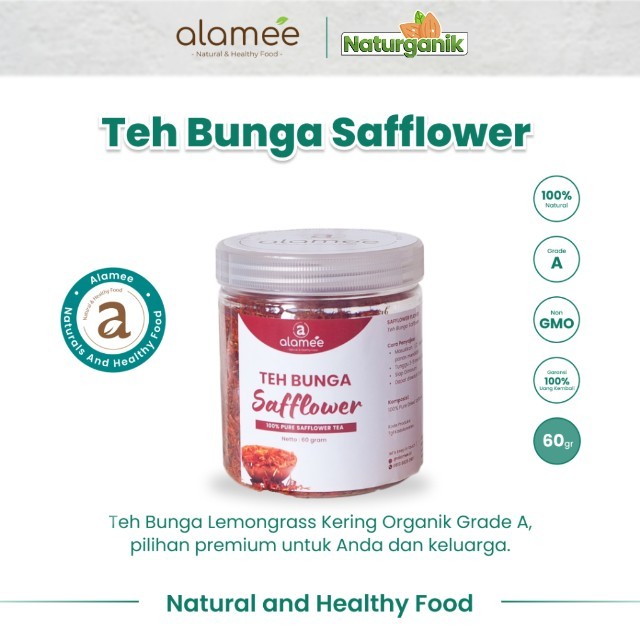 

ALAMEE Safflower Tea Teh Bunga Organik Saff Flower Herbal Alami Organik Kering 60gr Premium Naturganik