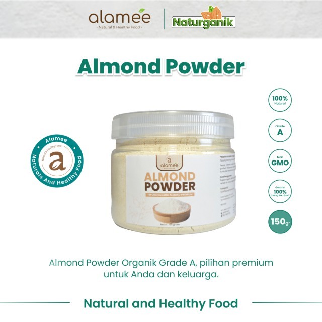 

ALAMEE Tepung Almond PREMIUM Bubuk Almond Powder Almond Flour Tanpa Campuran Gluten FREE 150gr Naturganik