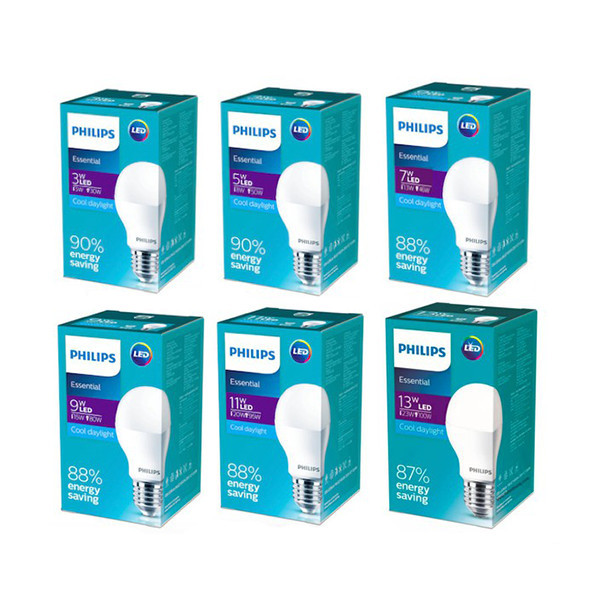 Philips Lampu LED Essential 3 watt 5 watt 7 watt 9watt 11 watt 13watt