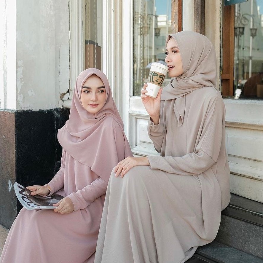 ABAYA AMEERA SET PASHMIINA CRINKLE BARU
