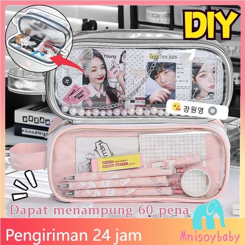 

[Penjual Lokal] Itabag Alat Tulis Kapasitas Besar Multi-lapis Tahan Air Fashion Transparan Perak Organizer Perlengkapan Sekolah Kotak pensil