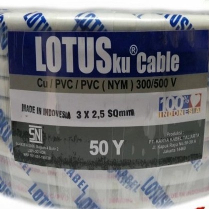Kabel Listrik NYM LOTUS 3x2.5MM 50 Meter Kabel Tunggal LOTUSku SNI LMK