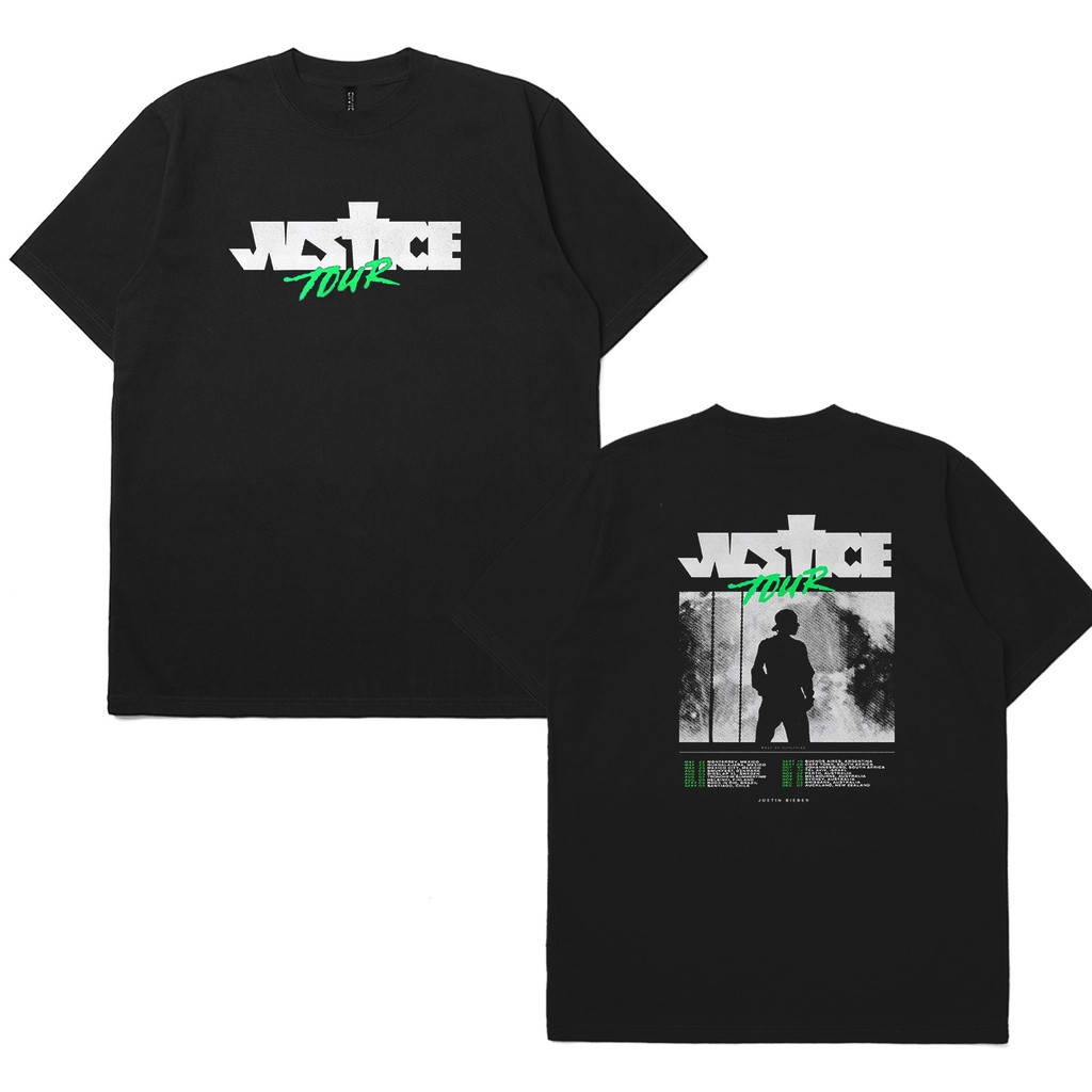 BAND -  Justin Bieber Justice Tour - T shirt Kaos Cotton Combed 24s