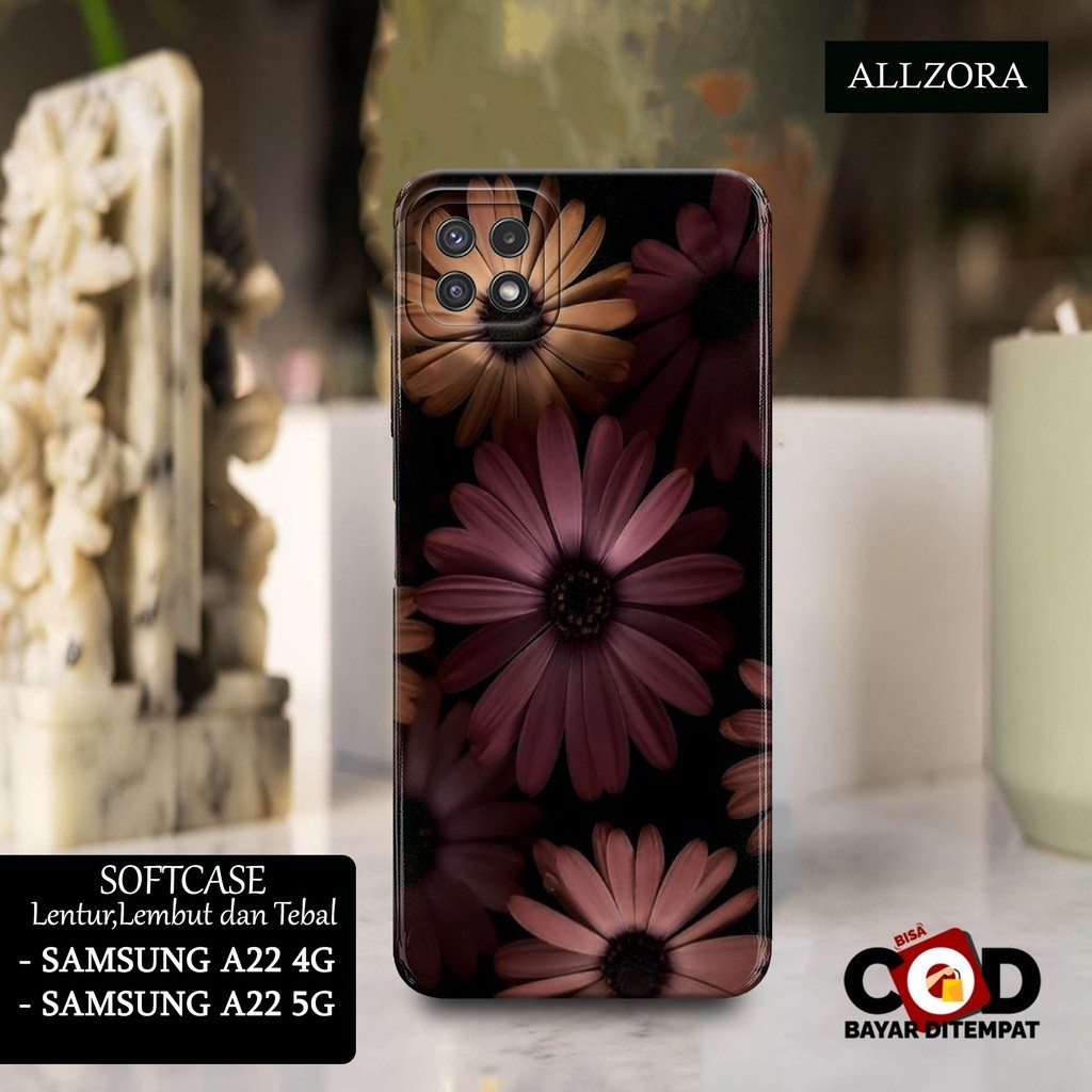 Case SAMSUNG A22 5G / A22 4G Terbaru - ALLZORA [ BUNGA ] - Casing SAMSUNG A22 5G / A22 4G - Silikon 