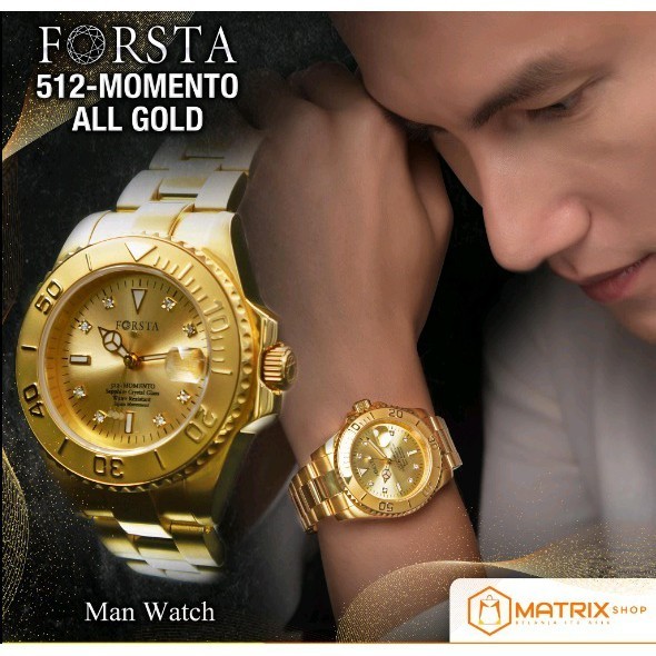 FLASH SALE FORSTA MOMENTO 512 ALL GOLD | JAM TANGAN IMPORT | JAM TANGAN MEWAH DENGAN GERMANIUM ORI M