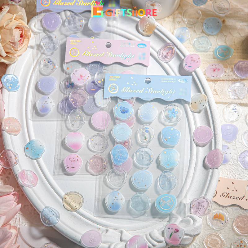 

✨COD Stiker segel stempel panas stiker dekoratif amplop saku segar stiker penyegelan lucu Stiker Dekorasi Foto Album-GS