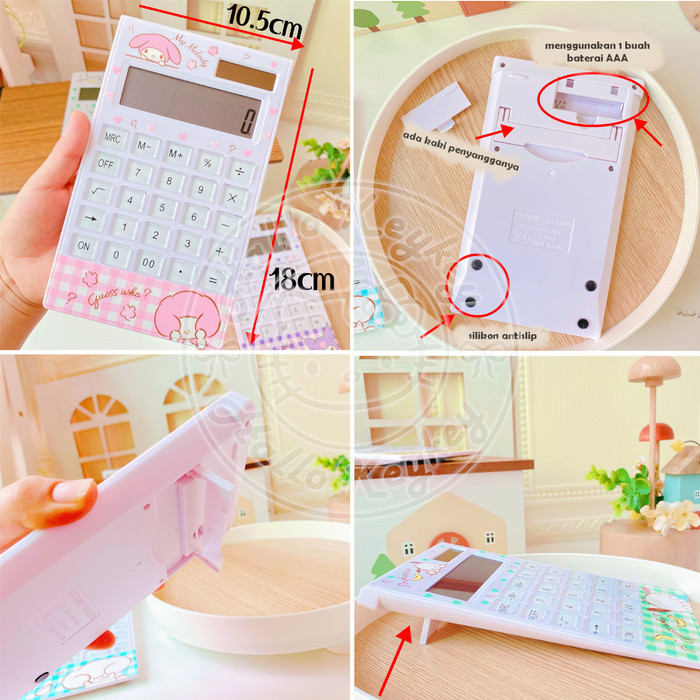 

kalkulator 12 digits hello kitty melody cinnamoroll kuromi - melody