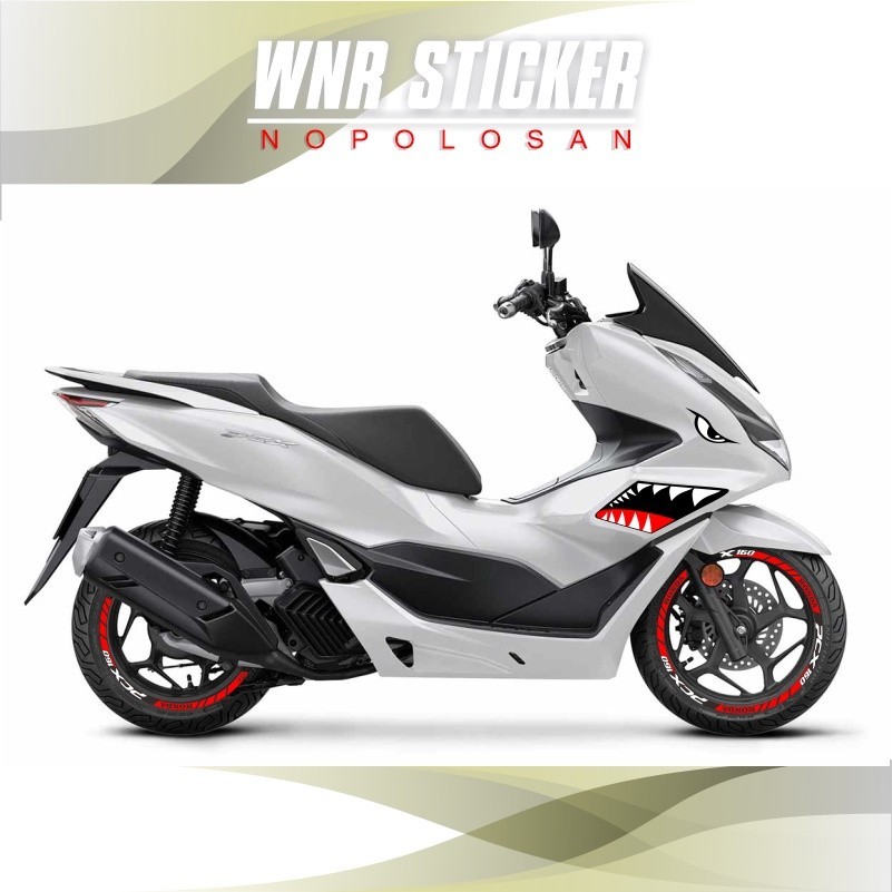 sticker motor new pcx 160 model shark