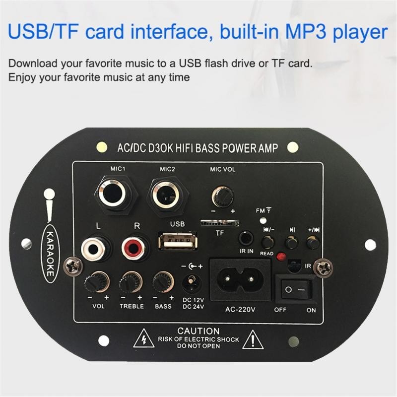 Amplifier Board Audio Bluetooth USB FM Radio TF Player Subwoofer DIY 35W - D30K / Amplifier Board Audio Bluetooth USB Radio TF Subwoofer Karaoke