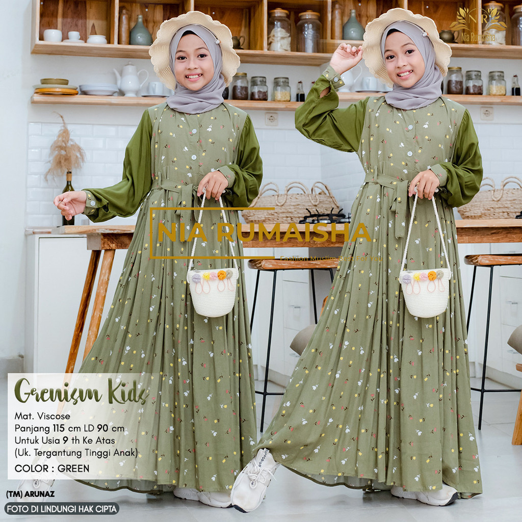100% Original Gamis Anak Perempuan Remaja Umur 11 Tahun FLOW BOUTIQUE Rayon / Gamis Anak Tanggung Um