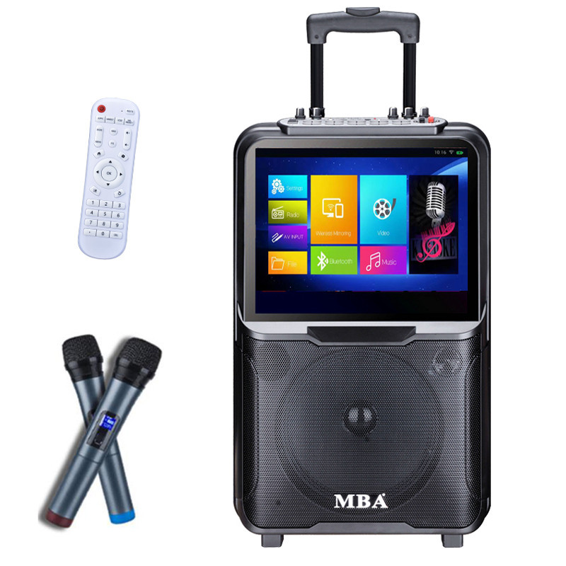 Screen Mirroring function Trolley speaker with touchscreen hone karaoke system / outdoors  player