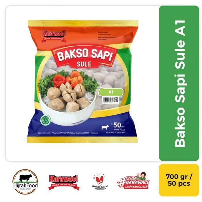 

Karawaci Bakso Sapi Sule A1 700gr Baso Segar Kenyal 50pcs