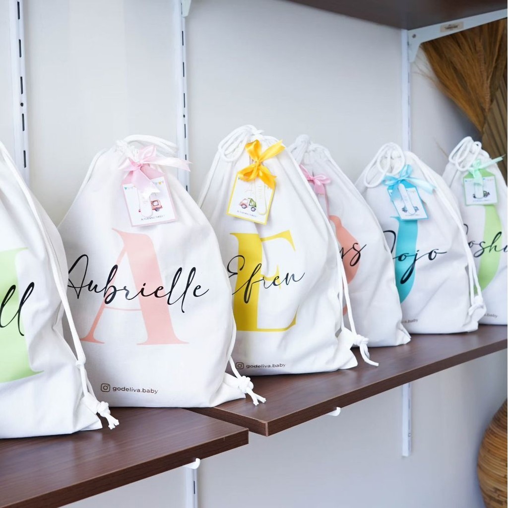 Souvenir Ultah Anak Tas isi Snack Custom Nama