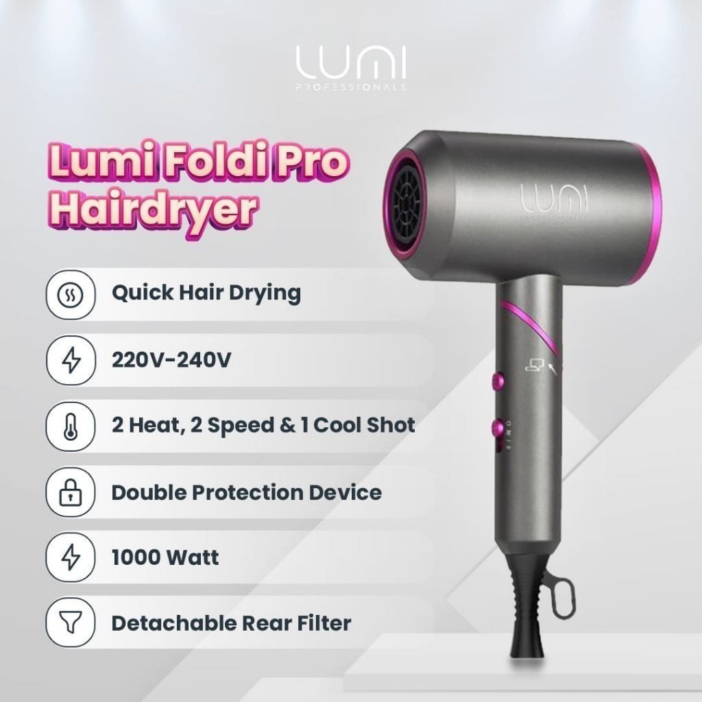 Lumi Professional Hairdryer Lumi / Alat Pengerting Rambut  Hairdryer Lipat