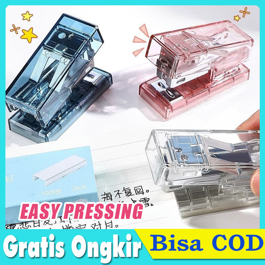 

School Stapler/Hekter-Mini Stapler Transparan Portabel Kuku Stapler Sederhana Kantor