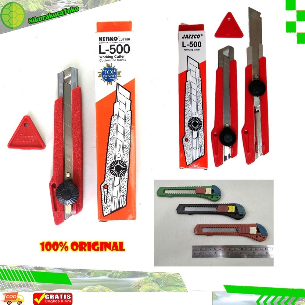 

(SKR) Handy Cutter Kenko L-500 Pemotong Silet Kater Cuter Besar 15 cm L 500 L500
