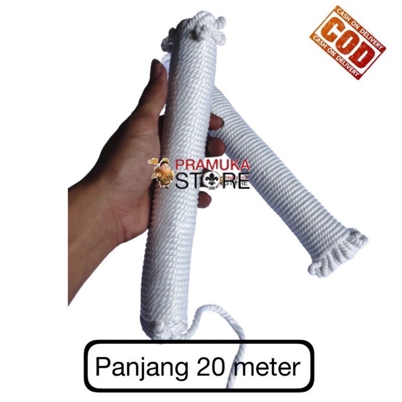 

20 meter Tali pramuka | tali rami | tali serat | tali tambang | tali nylon | tali dadung | tali sapi peralatan pramuka | perlengkapan pramuka | peralatan sekolah | perlengkapan sekolah