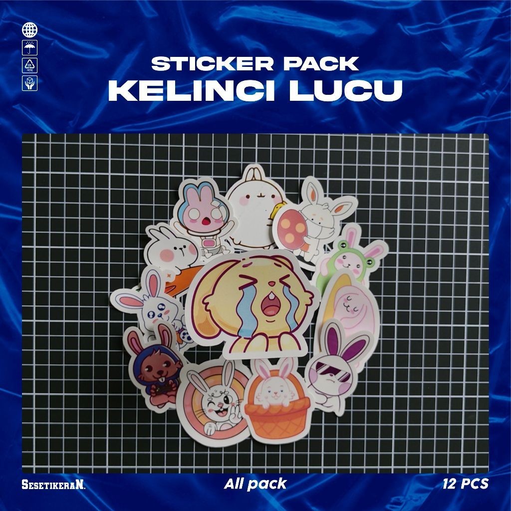 

COD✨ Sesetikeran Stiker Pack Kelinci Lucu Untuk Koper Laptop Skateboard
