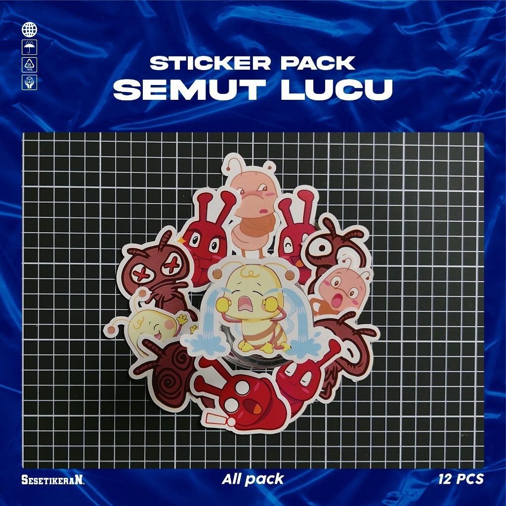 

COD✨ Sesetikeran Stiker Pack Semut Lucu Untuk Koper Laptop Skateboard