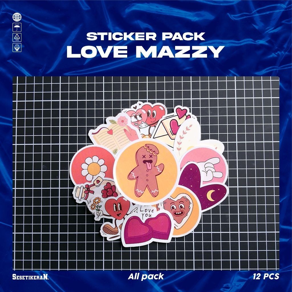 

COD✨ Sesetikeran Stiker Pack Kartun Love Mazzy Lucu Keren Untuk Koper Laptop Skateboard