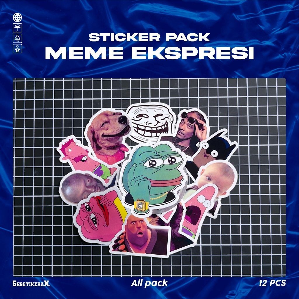

COD✨ Sesetikeran Stiker Pack Ekspresi Lucu Keren Untuk Koper Laptop Skateboard
