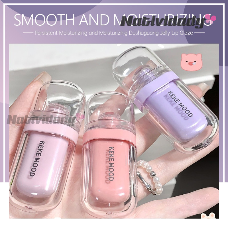 COD❣️ KEKEMOOD Jelly Lip Glaze Keke Mood Jelly Tint Lip Tint Lip Gloss Lipstik Siswa Pelembab Lipsti