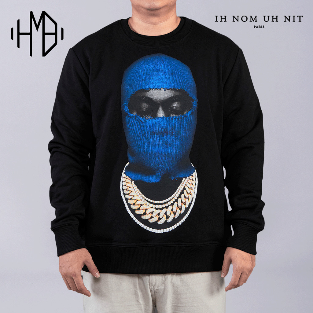 Ih Nom Uh Nit Mask20 Blue Crewneck 100% Authentic