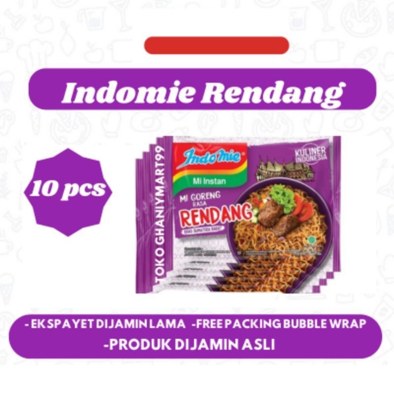 

Indomie goreng rendang 10 pcs bungkus